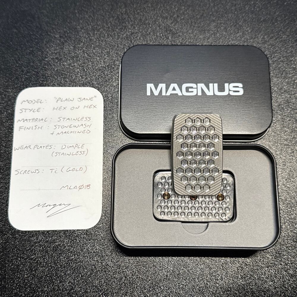 🔥Magnus MagLab MLA018 Plane Jane Hex on Hex SS 3 Click Slider Rare🔥